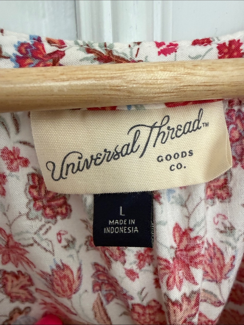Universal Thread Floral Boho Blouse | Long Sleeve Split Neck Top | Cottagecore L - Picture 4 of 10
